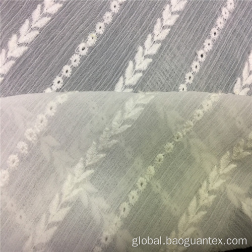 Eyelet Embroidered Chiffon Fabric for Wedding Dress